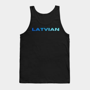 Blue latvian typography print Tank Top